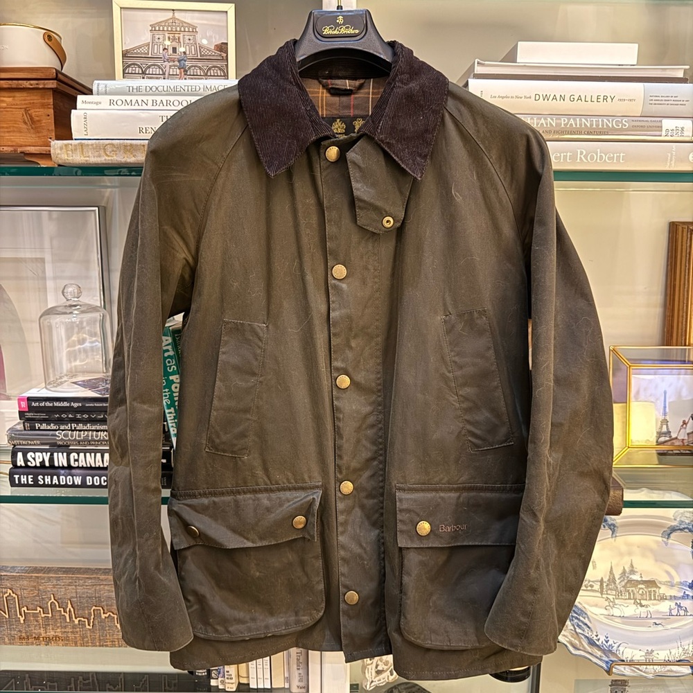 Men’s Barbour Wax Cotton Ashby Jacket - Olive green, size S